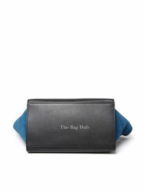 Celine Black Blue Leather Trapeze Medium Bag