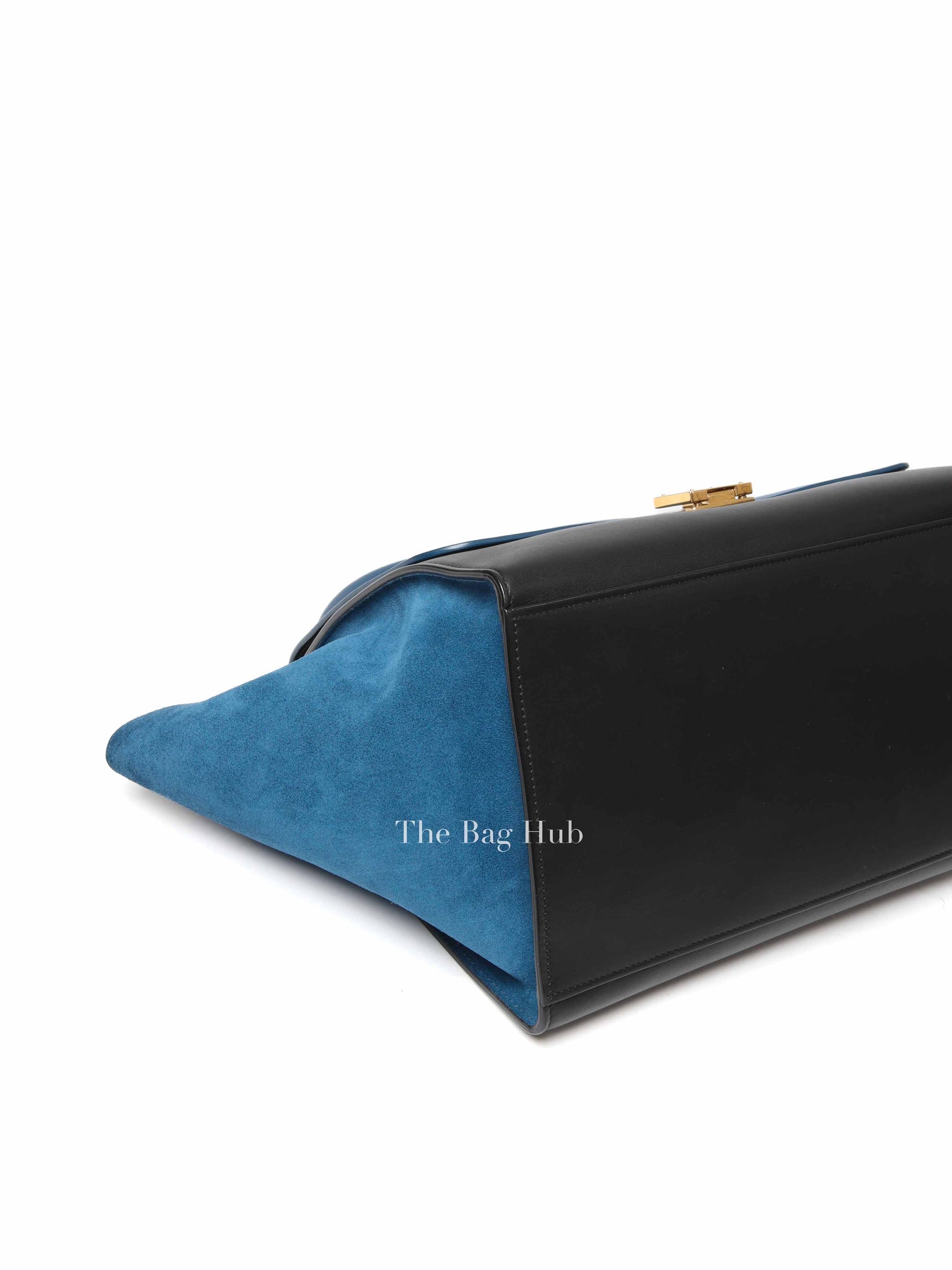 Celine Black Blue Leather Trapeze Medium Bag