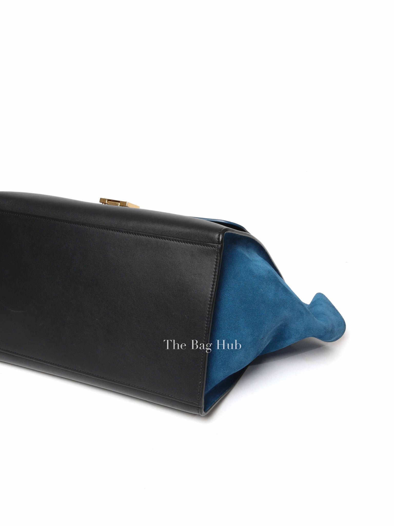 Celine Black Blue Leather Trapeze Medium Bag