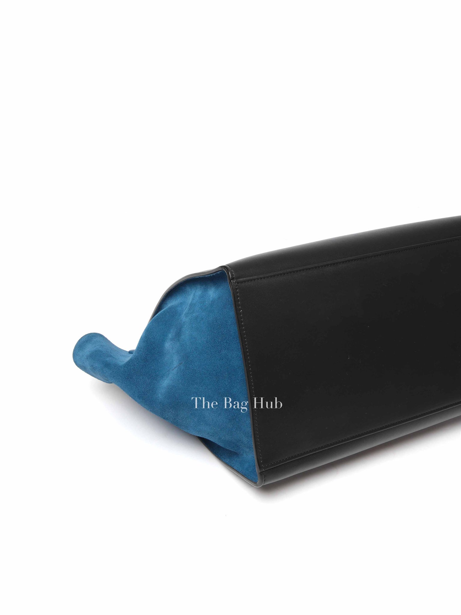 Celine Black Blue Leather Trapeze Medium Bag