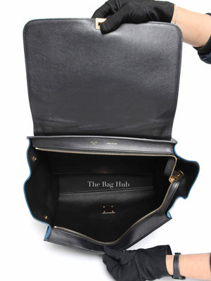 Celine Black Blue Leather Trapeze Medium Bag