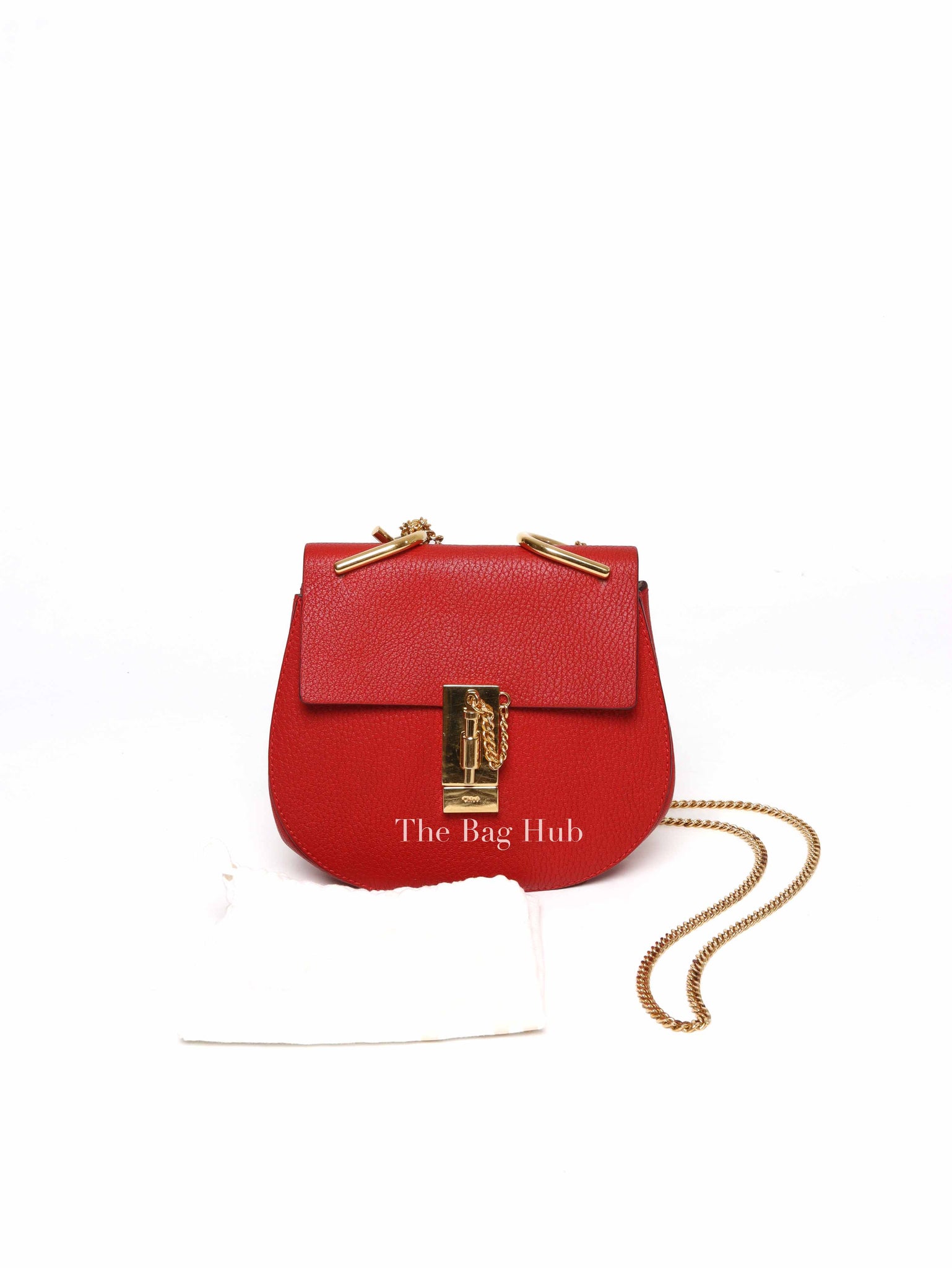 Chloe Red Leather Drew Small Bag