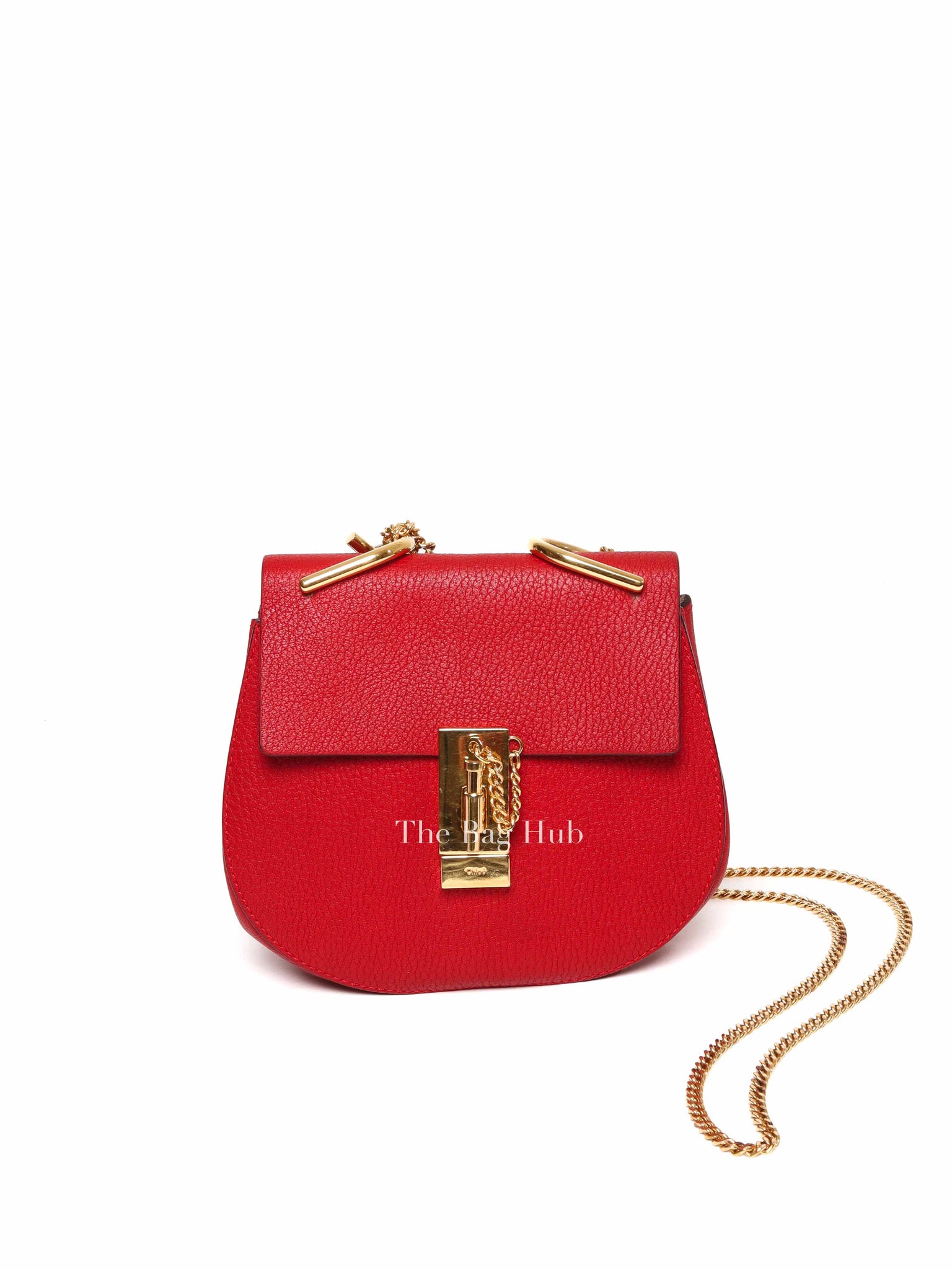Chloe Red Leather Drew Small Bag