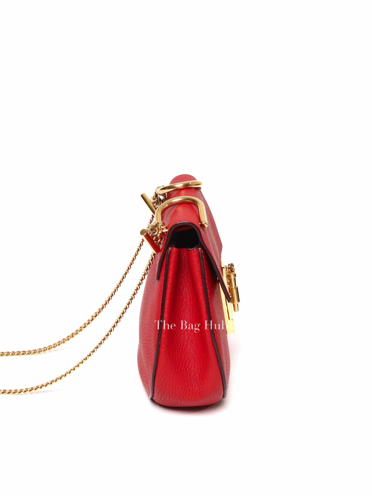 Chloe Red Leather Drew Small Bag