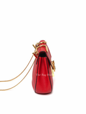 Chloe Red Leather Drew Small Bag