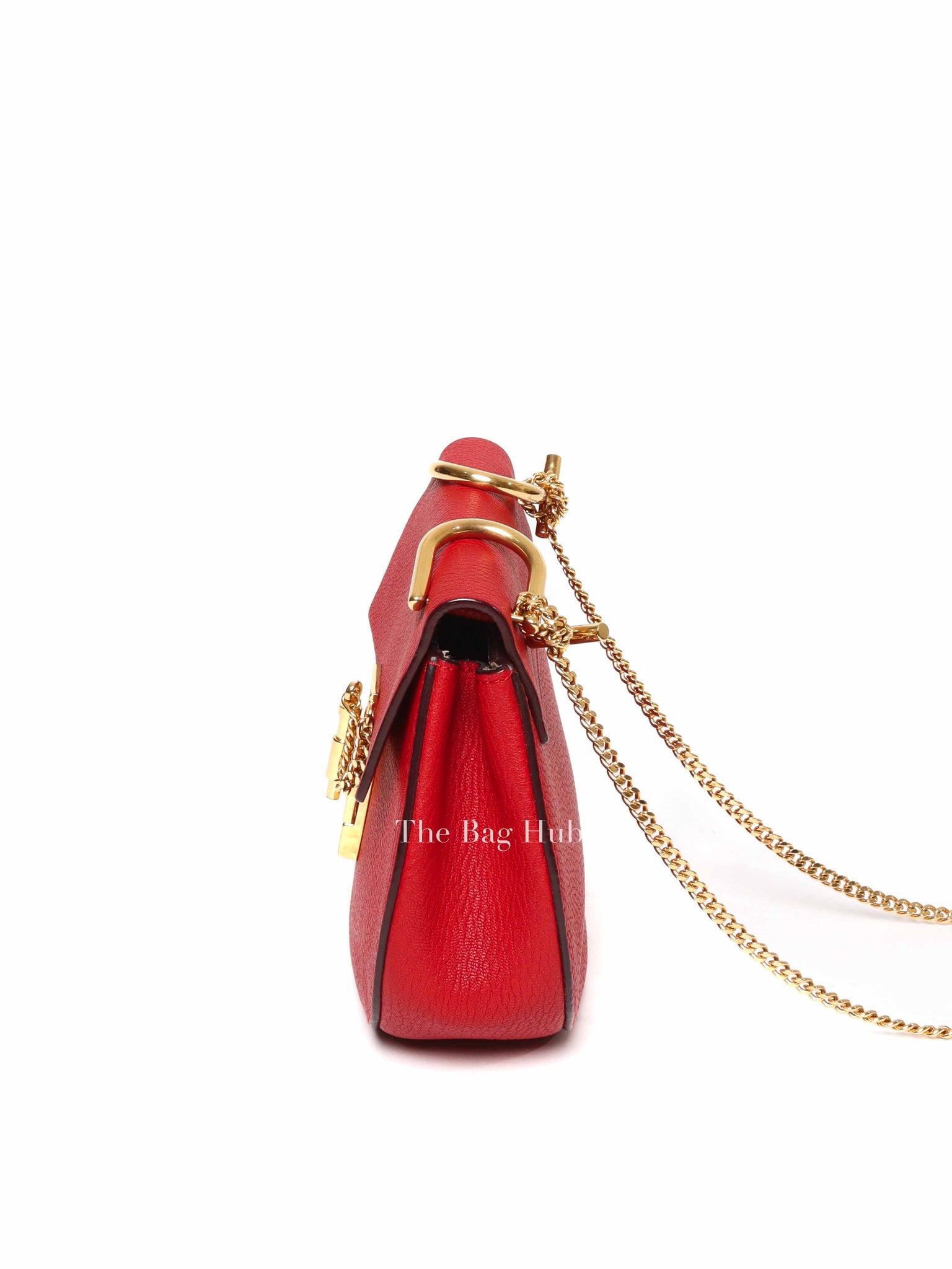 Chloe Red Leather Drew Small Bag