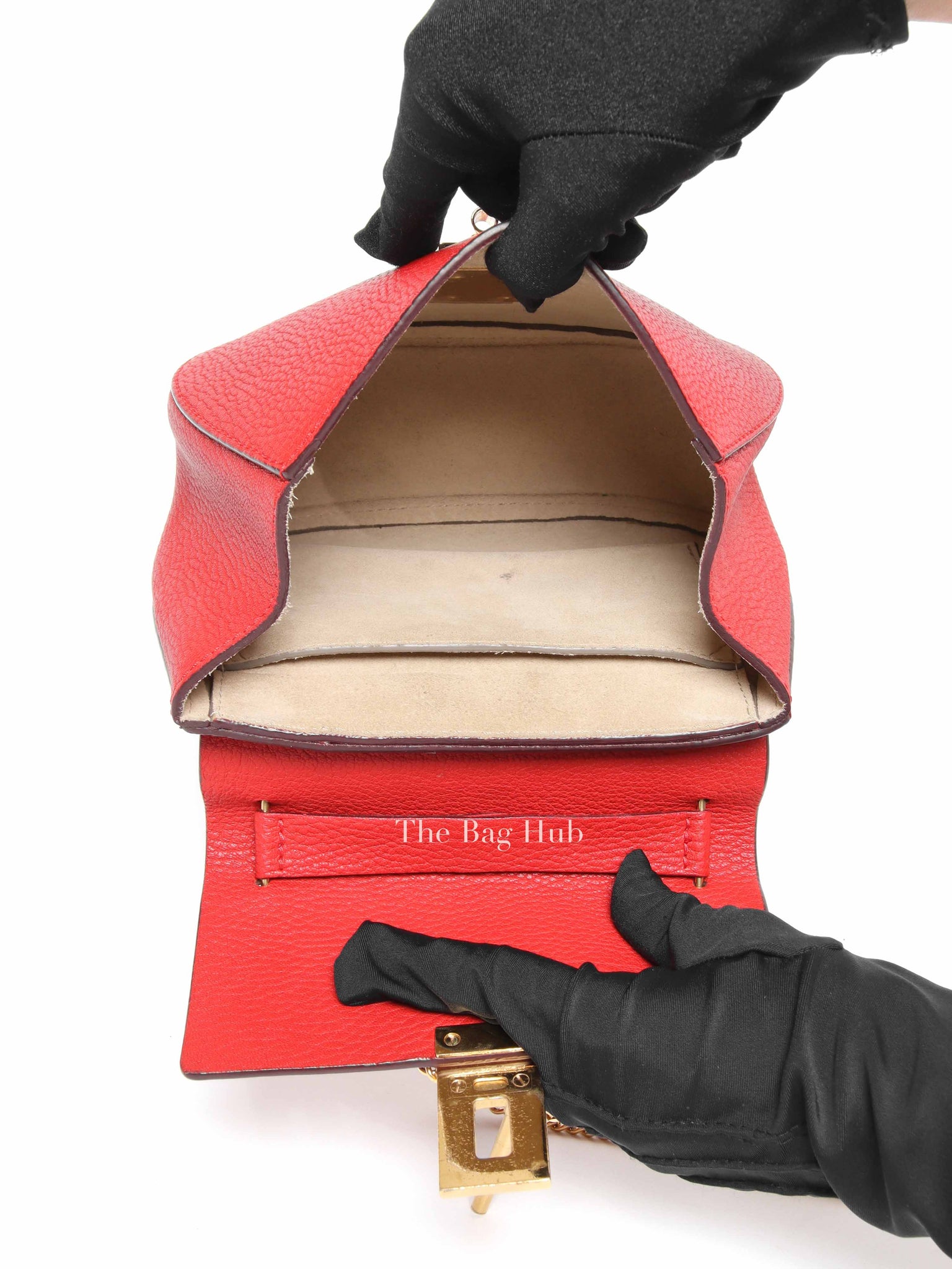 Chloe Red Leather Drew Small Bag