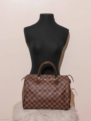 Louis Vuitton Brown Canvas Damier Ebene Speedy 30 Bag