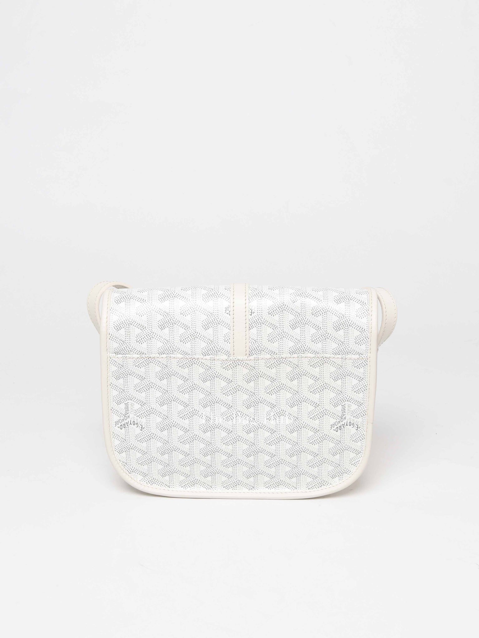 Goyard Blanc Goyardine Coated Canvas and Leather Belvedere PM Bag