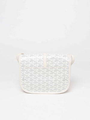 Goyard Blanc Goyardine Coated Canvas and Leather Belvedere PM Bag