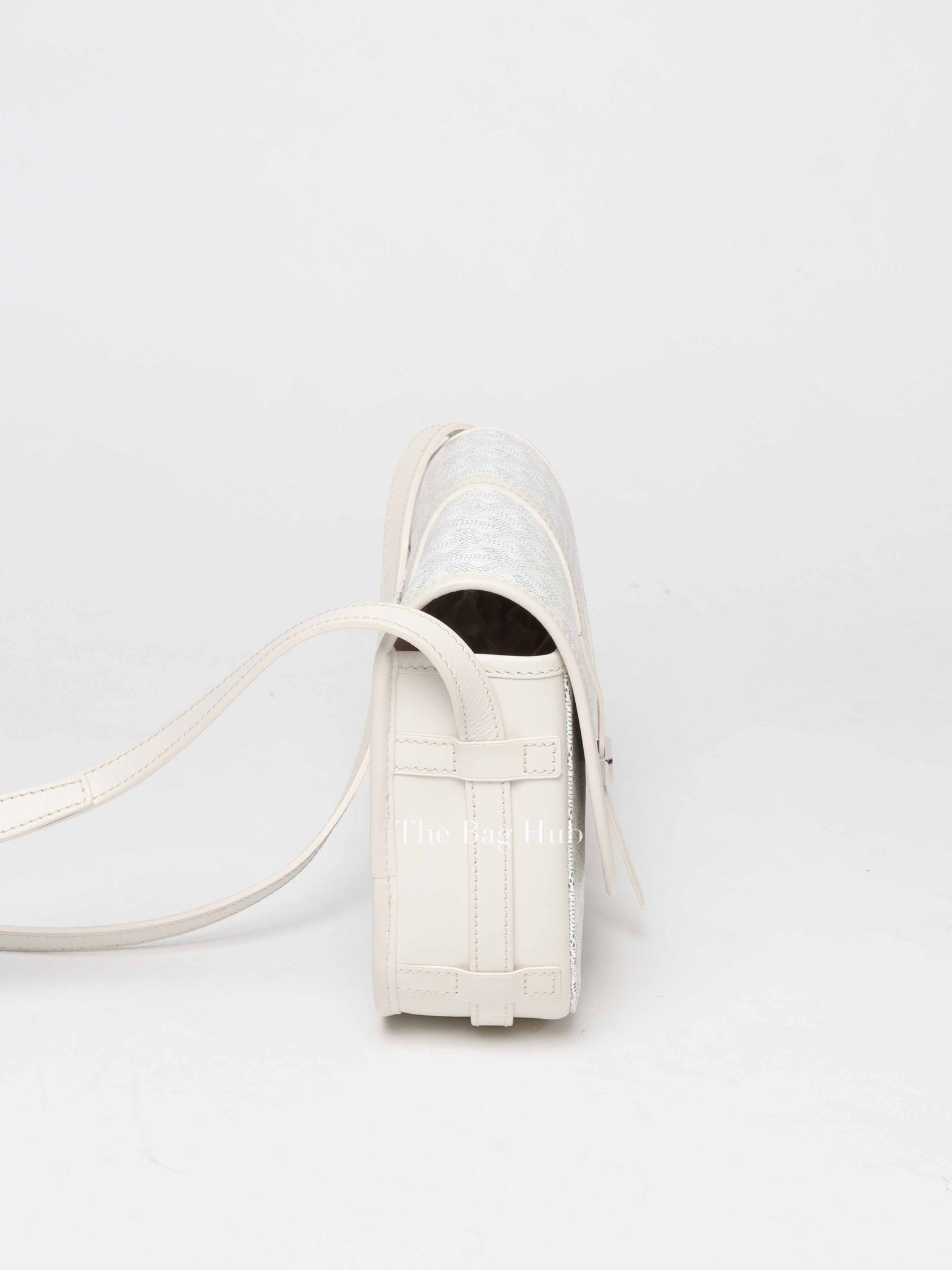 Goyard Blanc Goyardine Coated Canvas and Leather Belvedere PM Bag