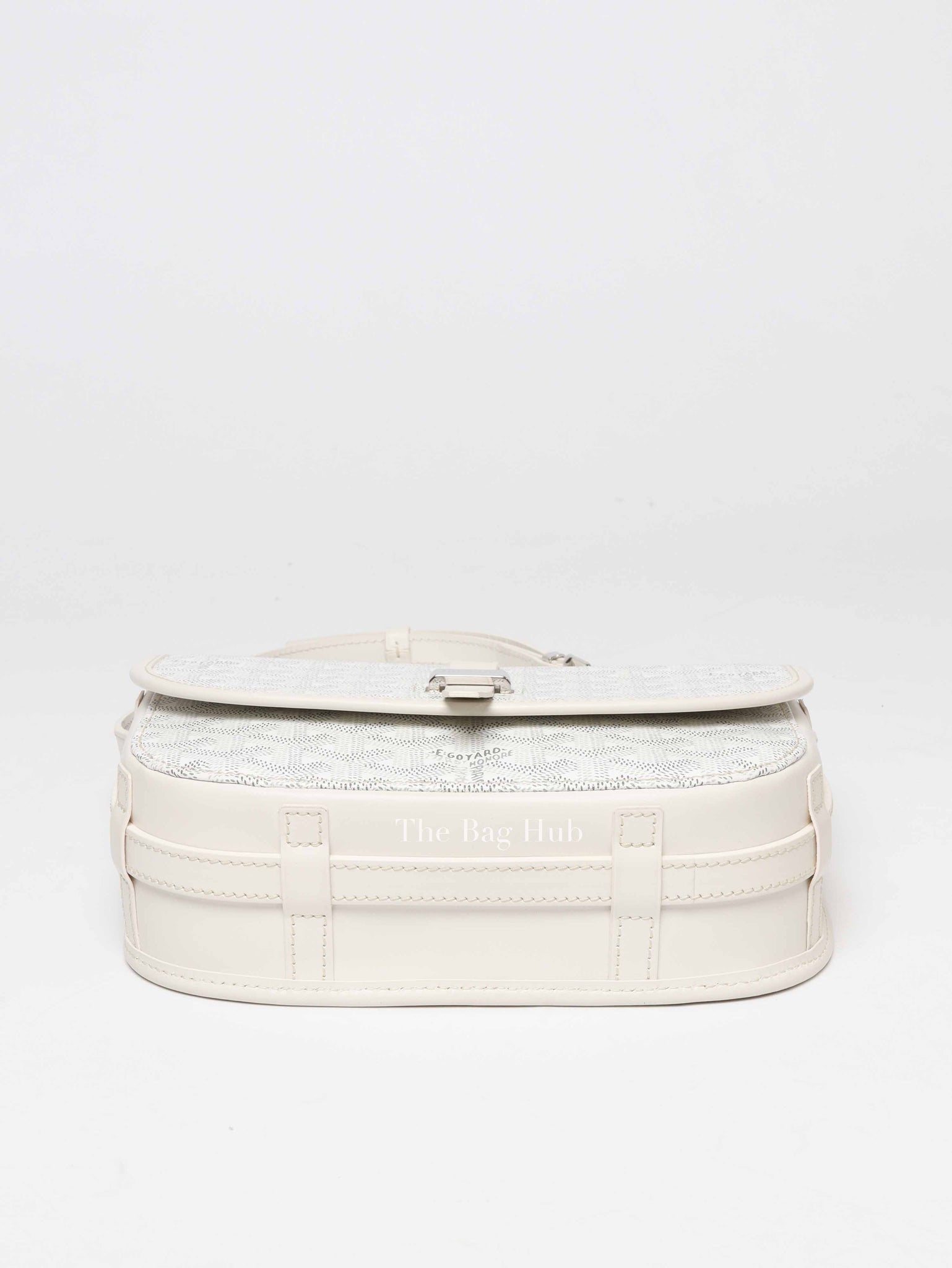 Goyard Blanc Goyardine Coated Canvas and Leather Belvedere PM Bag