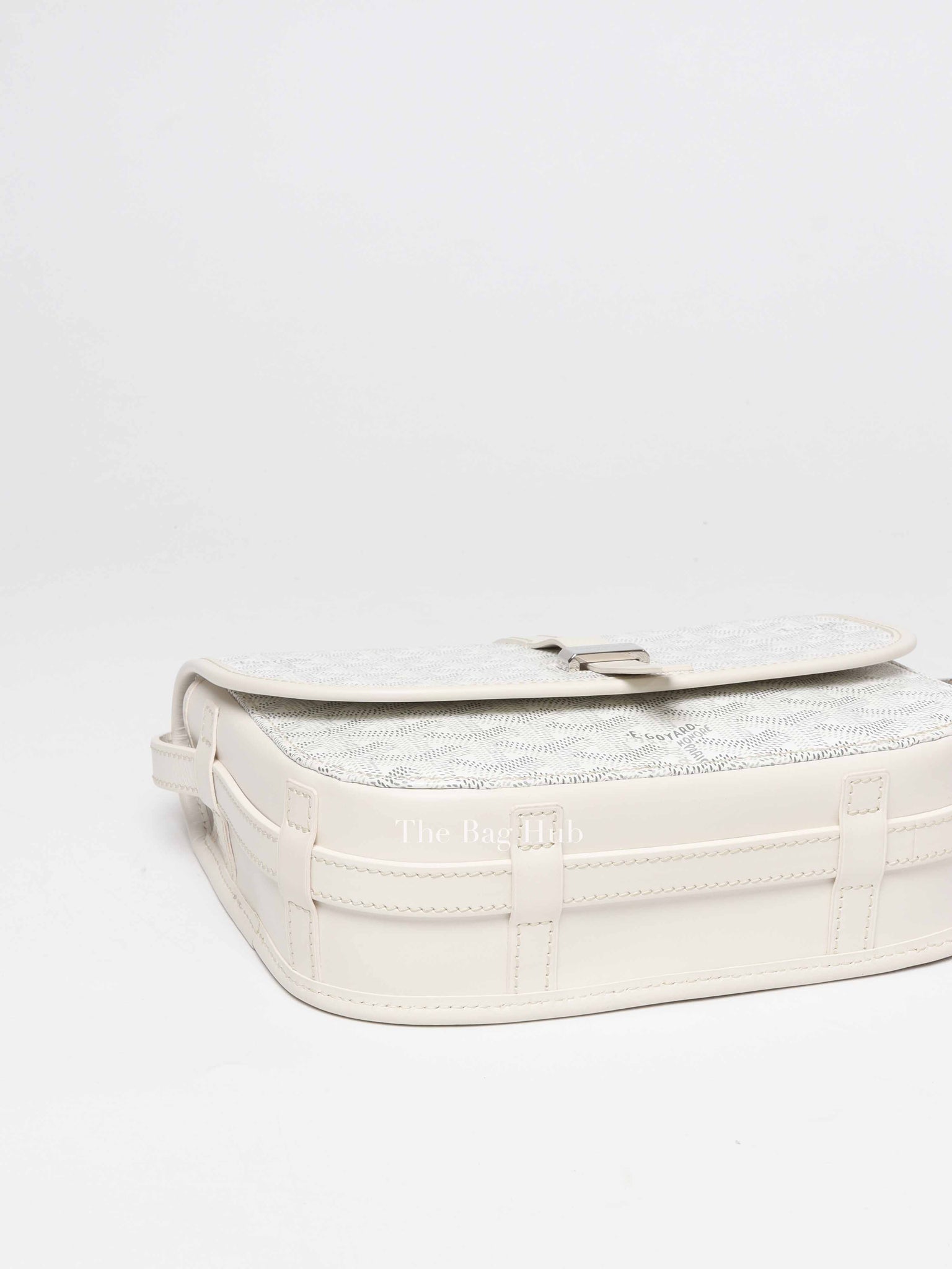 Goyard Blanc Goyardine Coated Canvas and Leather Belvedere PM Bag