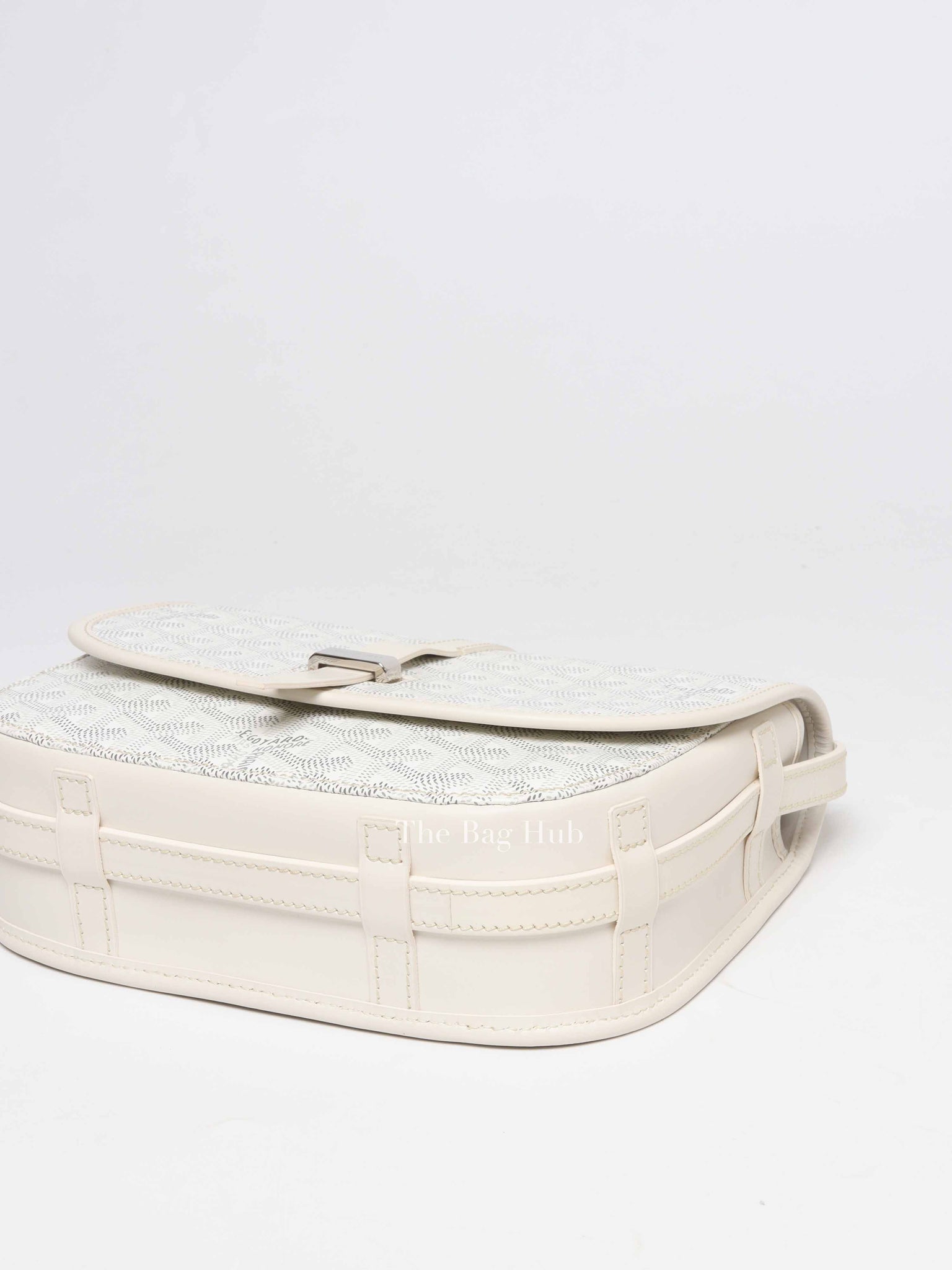 Goyard Blanc Goyardine Coated Canvas and Leather Belvedere PM Bag