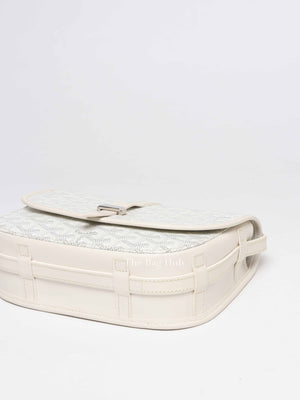 Goyard Blanc Goyardine Coated Canvas and Leather Belvedere PM Bag