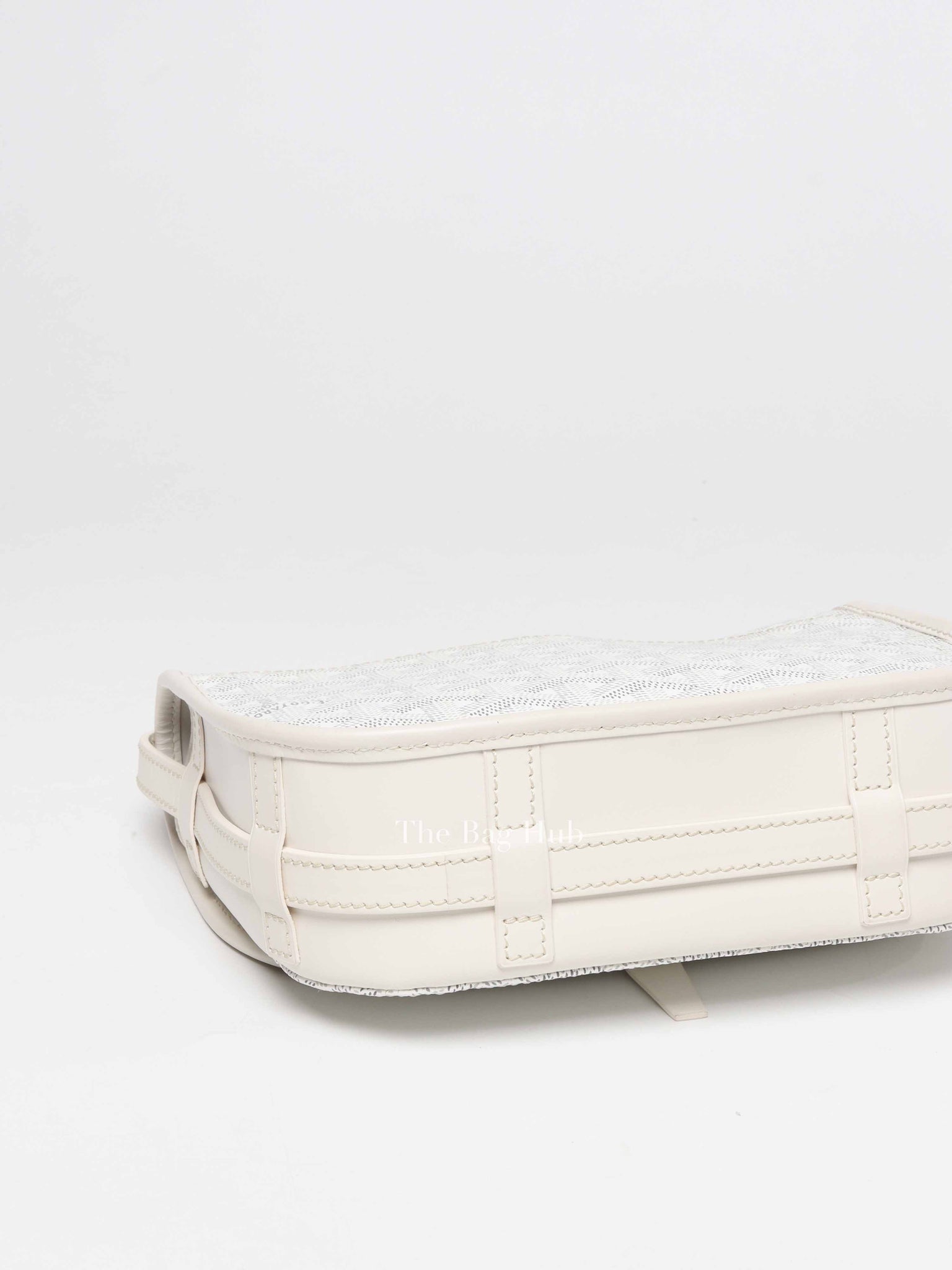 Goyard Blanc Goyardine Coated Canvas and Leather Belvedere PM Bag