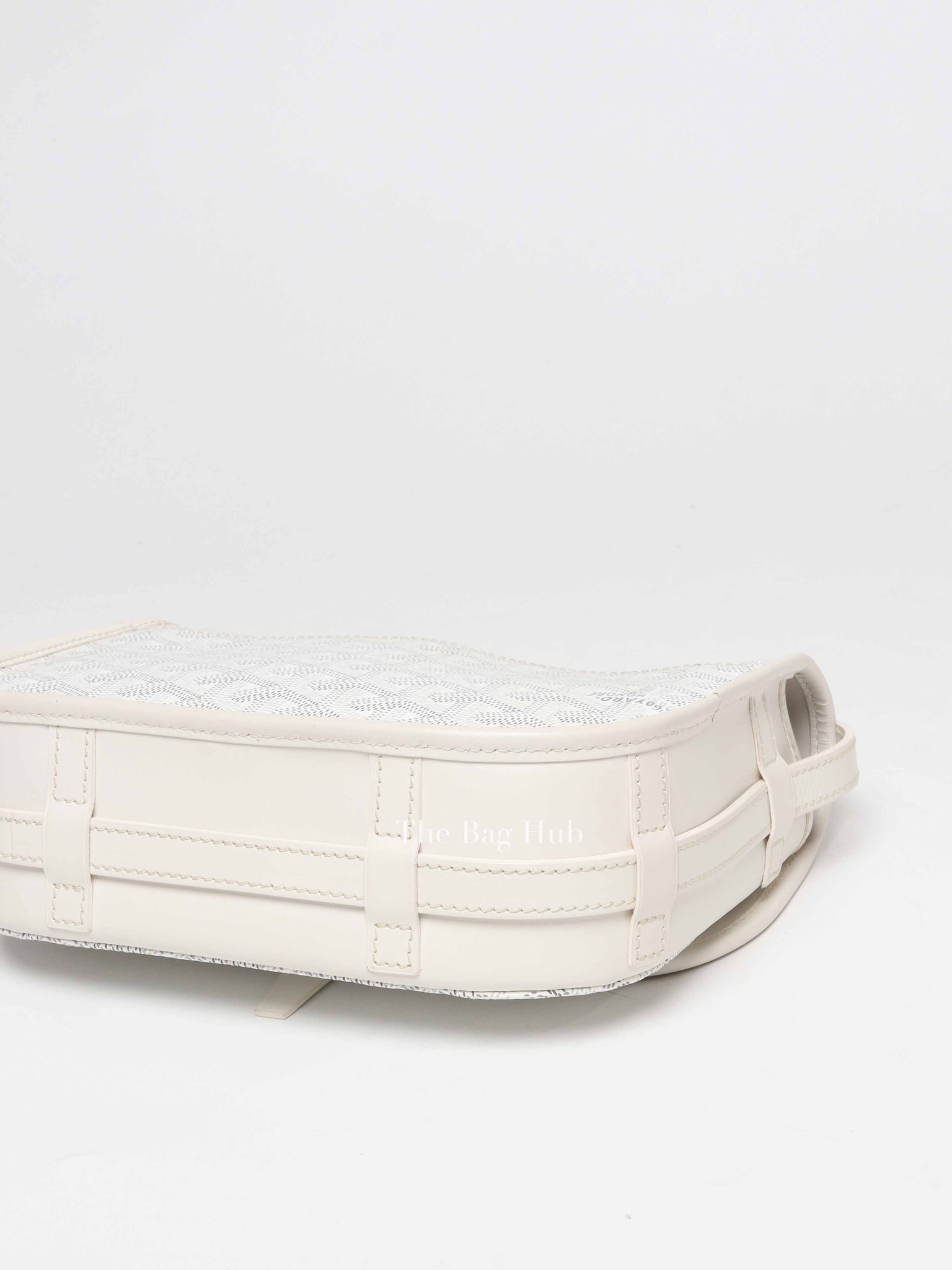 Goyard Blanc Goyardine Coated Canvas and Leather Belvedere PM Bag