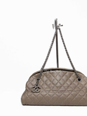 Chanel Olive Green Quilted Caviar Mademoiselle Bowler Bag