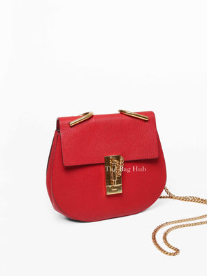 Chloe Red Leather Drew Small Bag