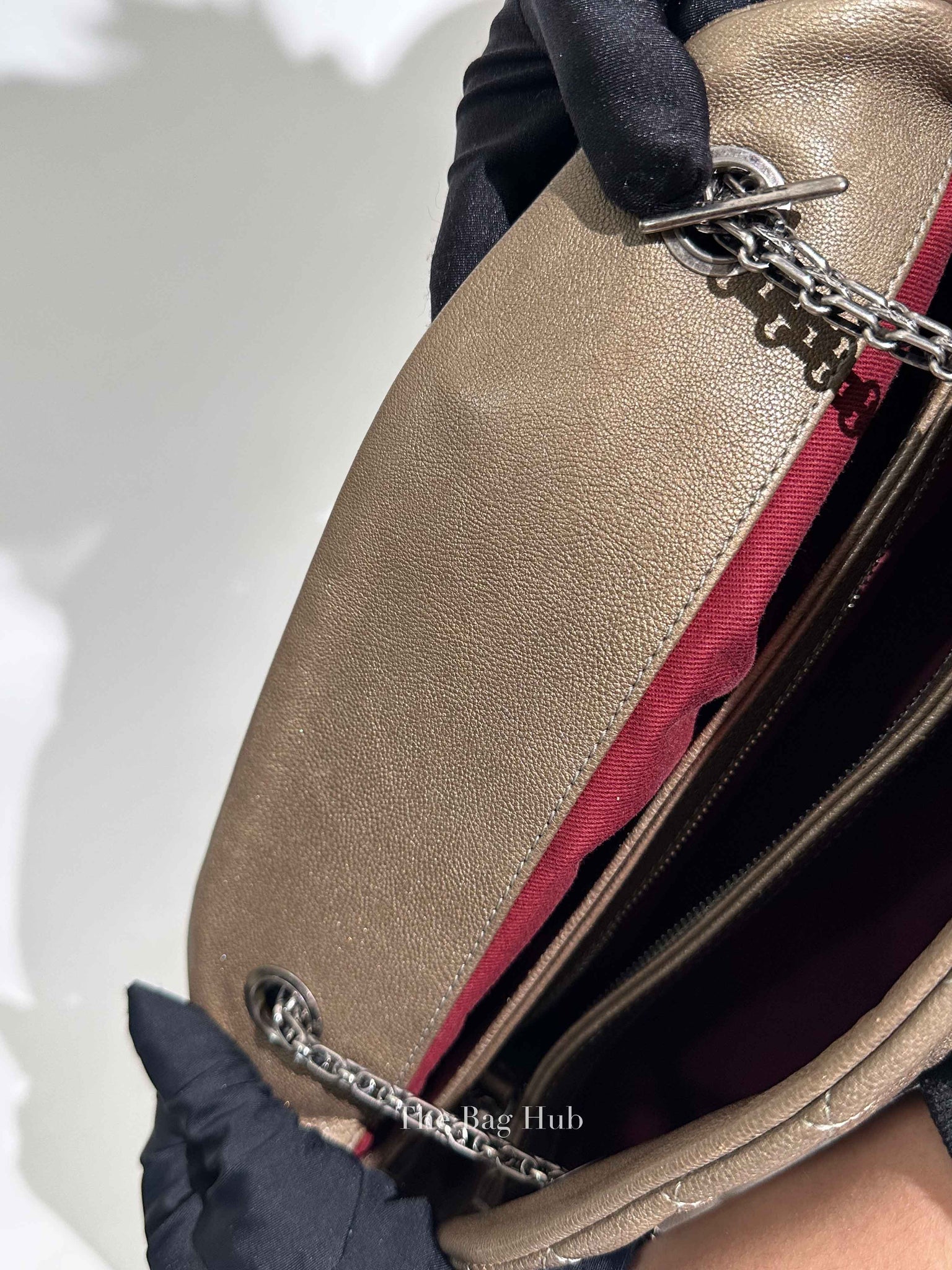 Chanel Olive Green Quilted Caviar Mademoiselle Bowler Bag