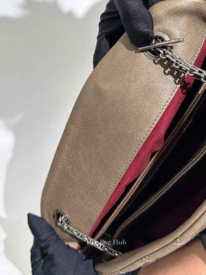 Chanel Olive Green Quilted Caviar Mademoiselle Bowler Bag