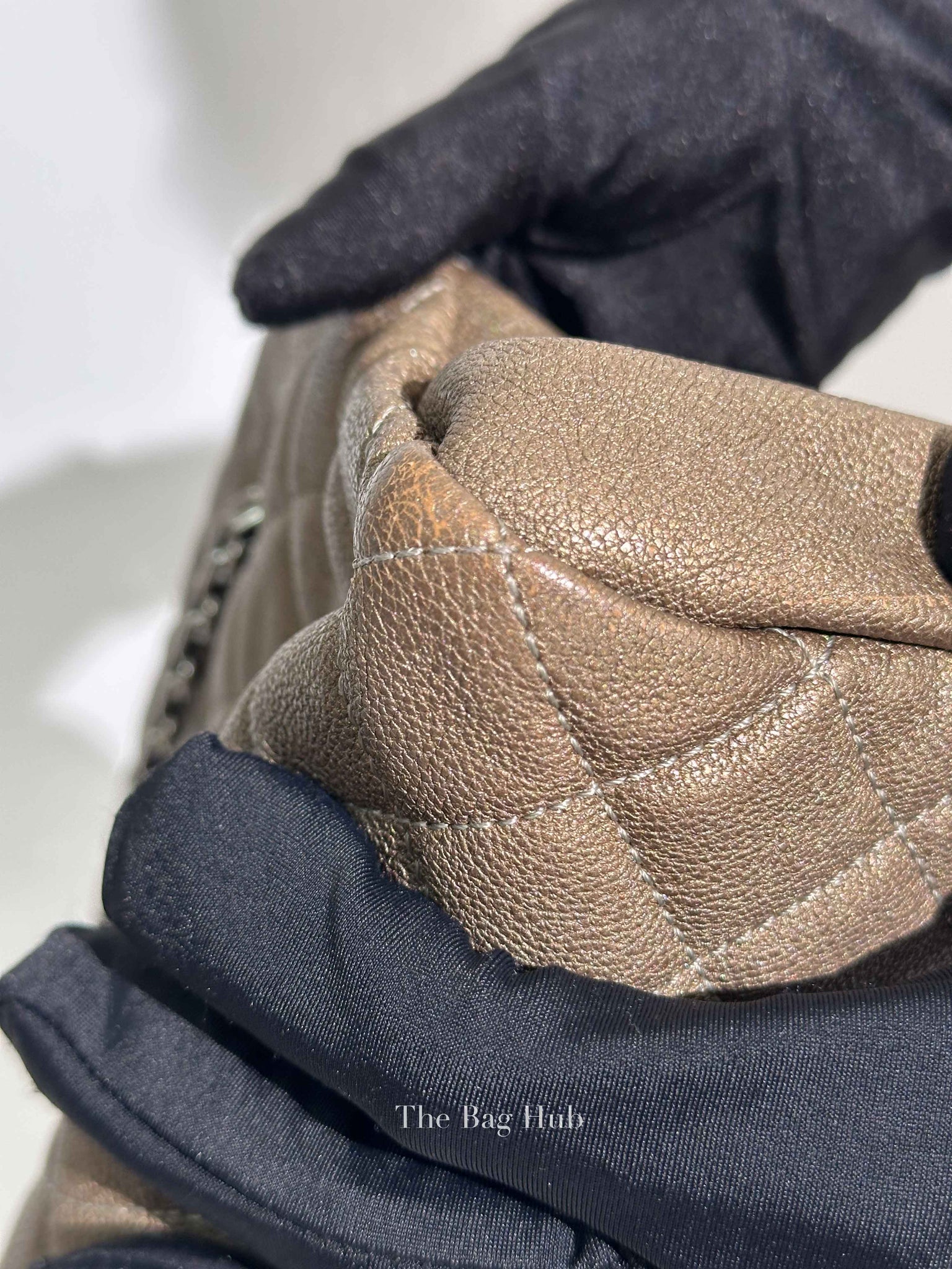 Chanel Olive Green Quilted Caviar Mademoiselle Bowler Bag