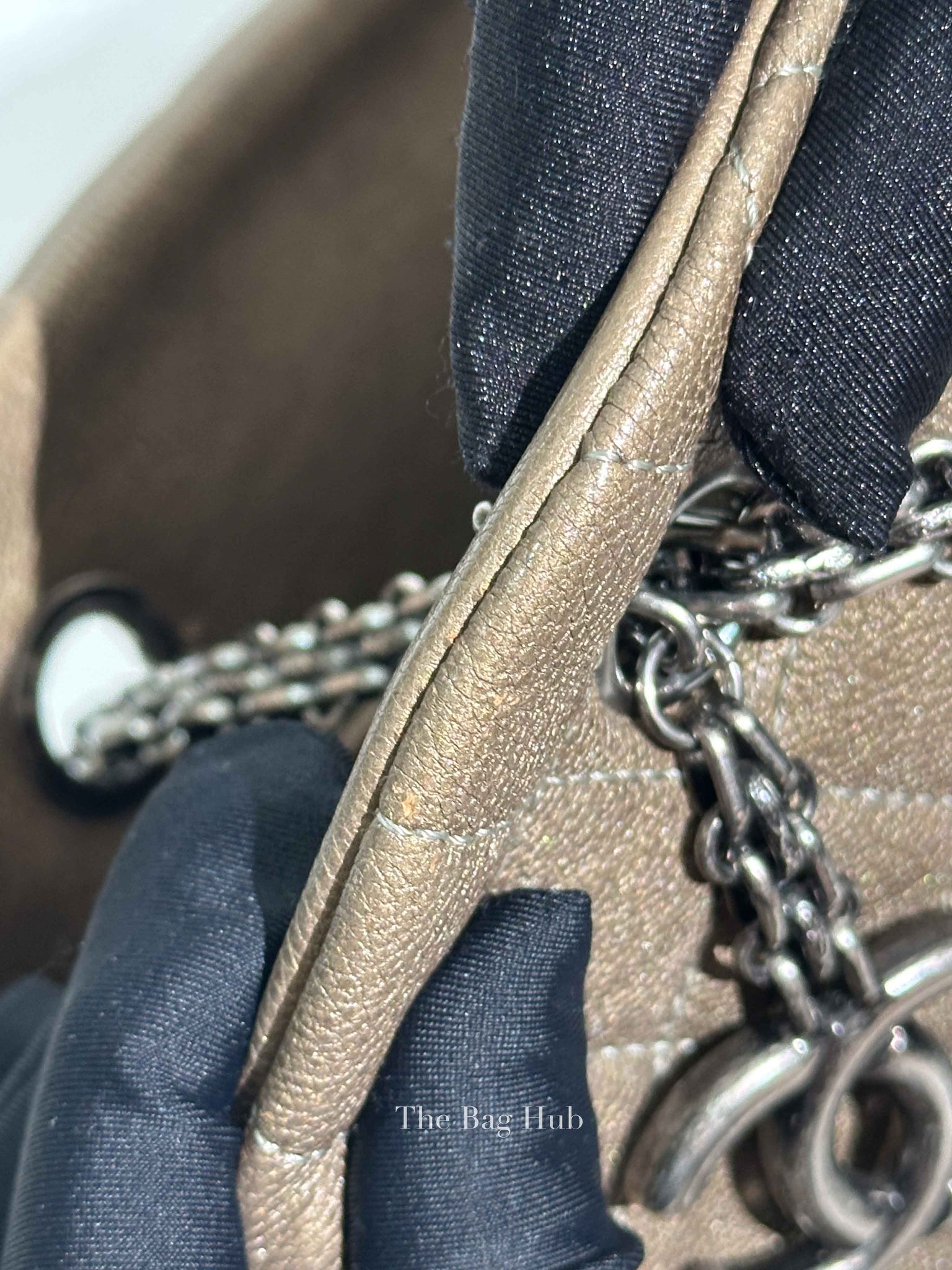 Chanel Olive Green Quilted Caviar Mademoiselle Bowler Bag