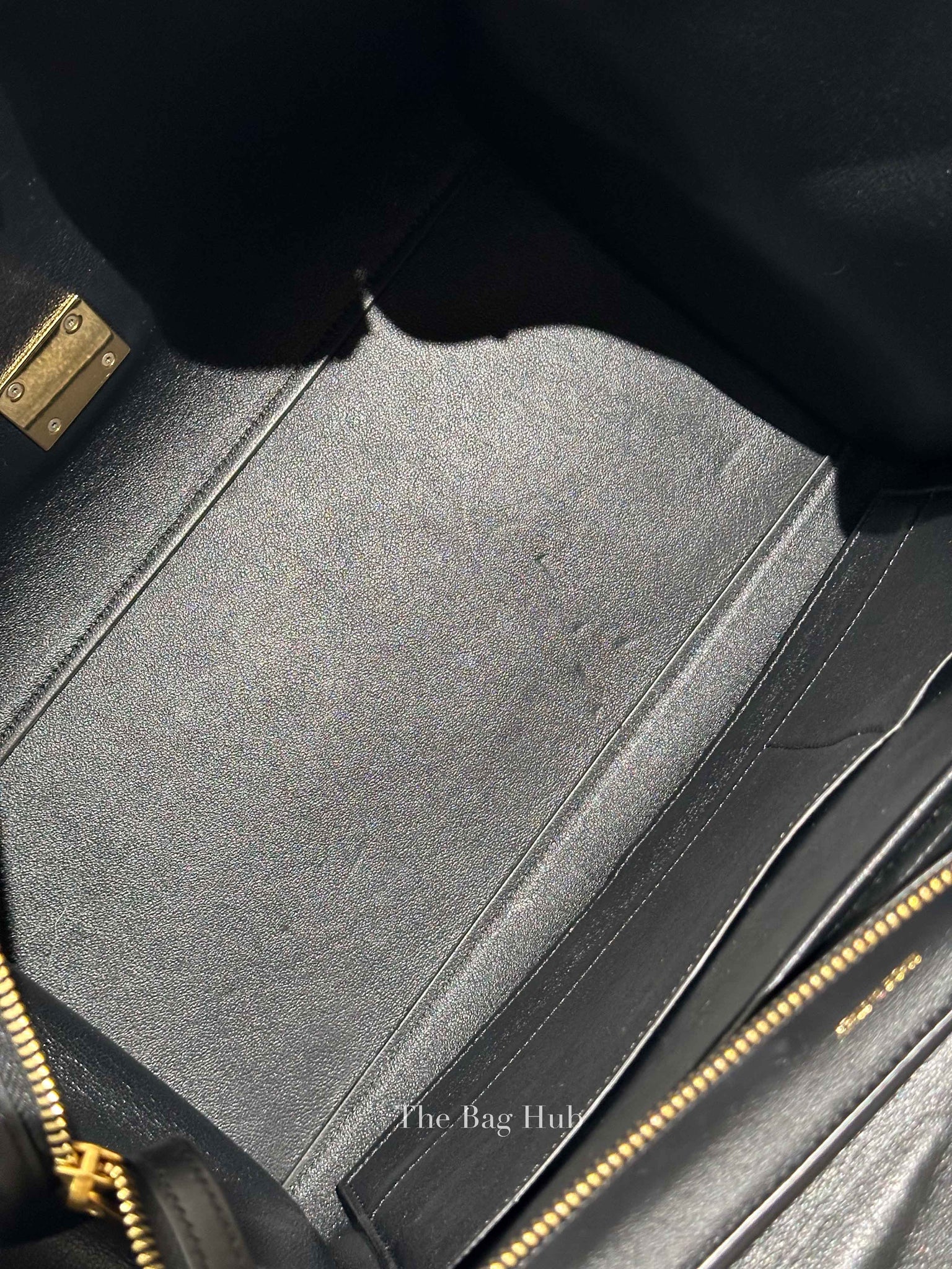 Celine Black Blue Leather Trapeze Medium Bag