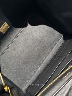 Celine Black Blue Leather Trapeze Medium Bag