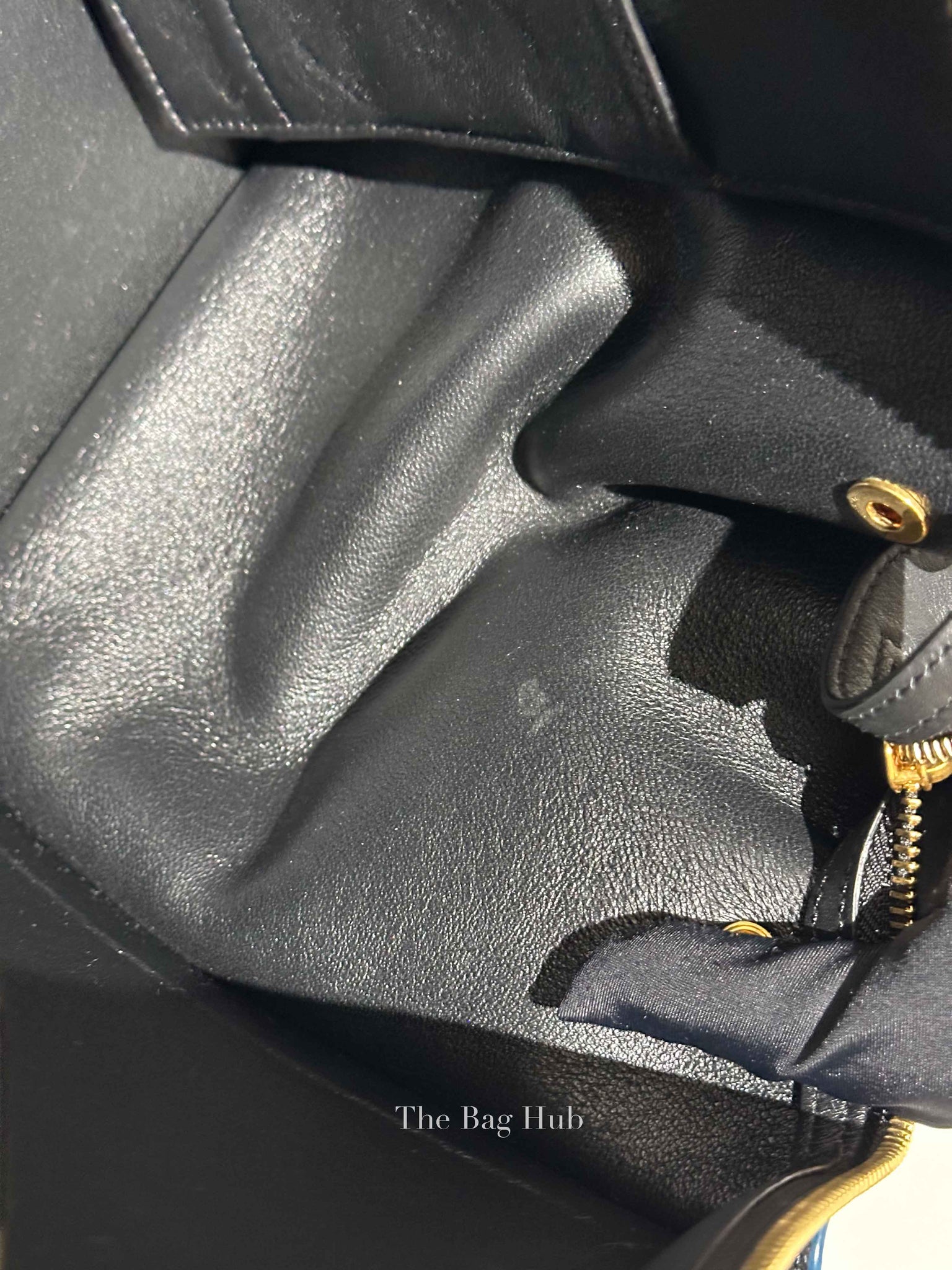 Celine Black Blue Leather Trapeze Medium Bag