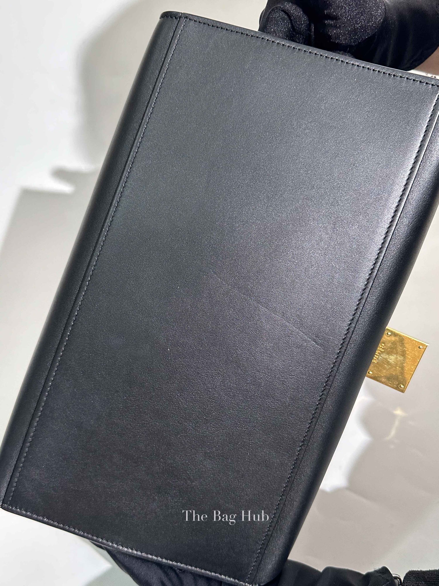 Celine Black Blue Leather Trapeze Medium Bag