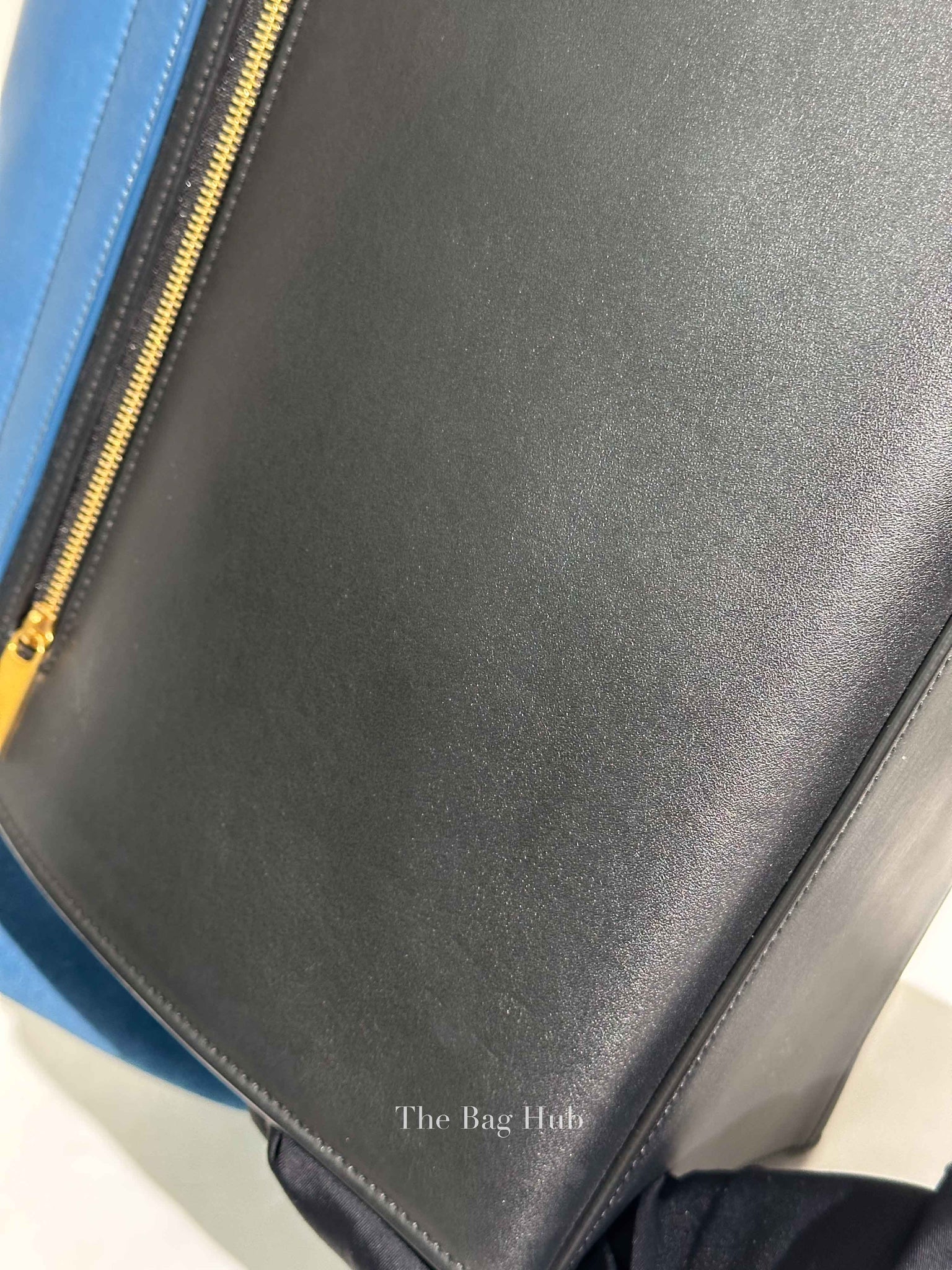 Celine Black Blue Leather Trapeze Medium Bag