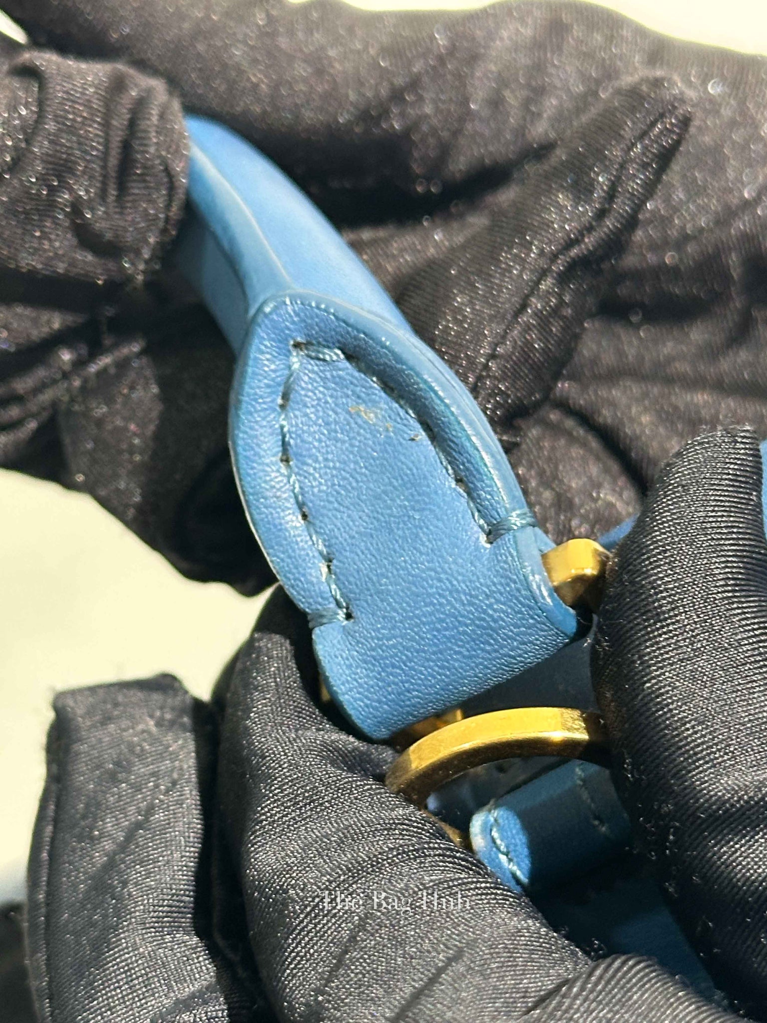 Celine Black Blue Leather Trapeze Medium Bag