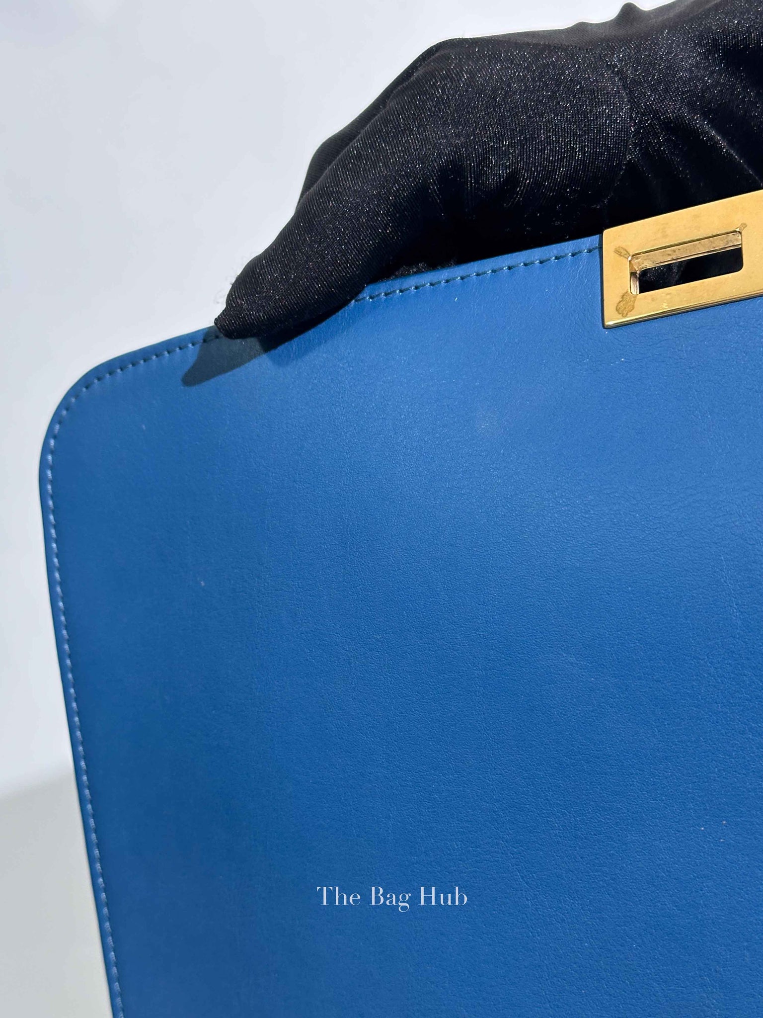 Celine Black Blue Leather Trapeze Medium Bag