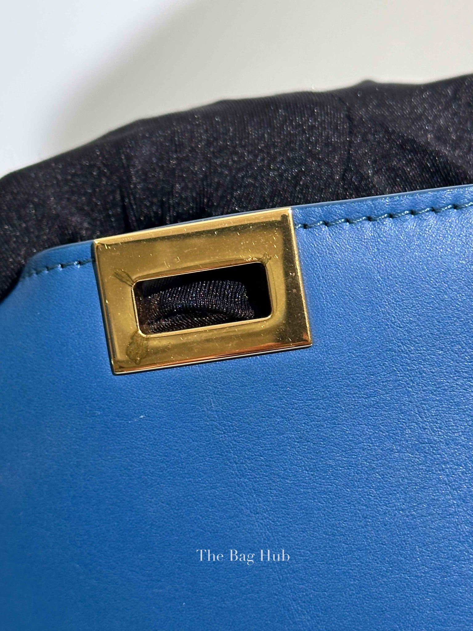 Celine Black Blue Leather Trapeze Medium Bag