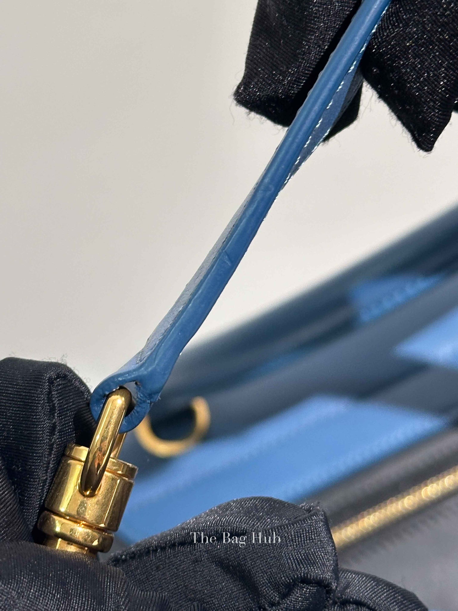 Celine Black Blue Leather Trapeze Medium Bag