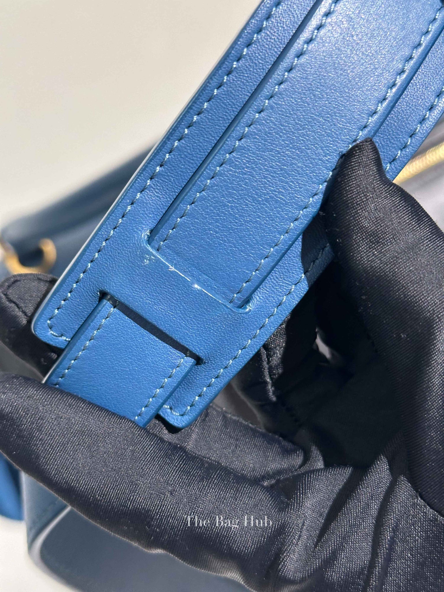 Celine Black Blue Leather Trapeze Medium Bag