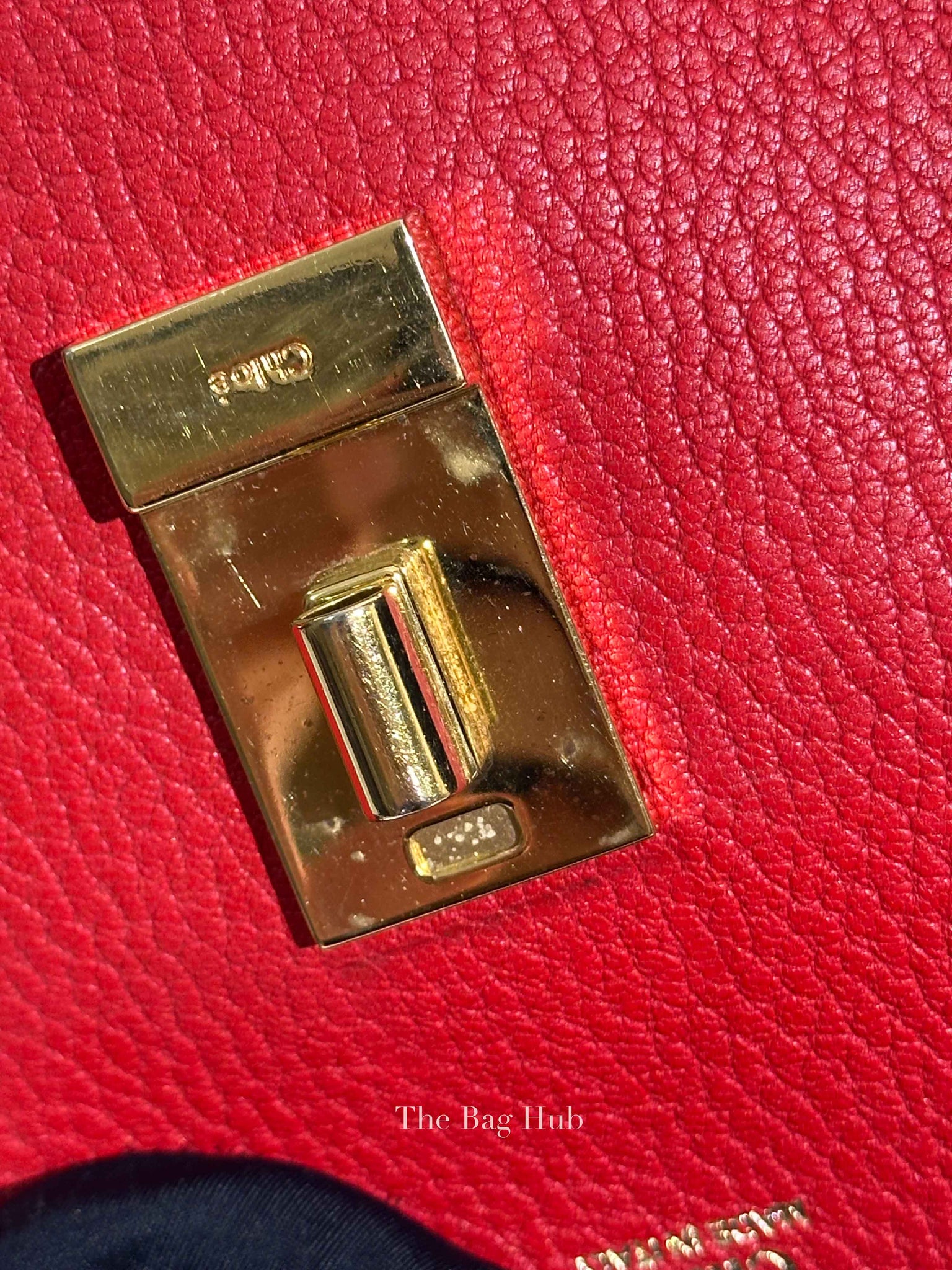 Chloe Red Leather Drew Small Bag