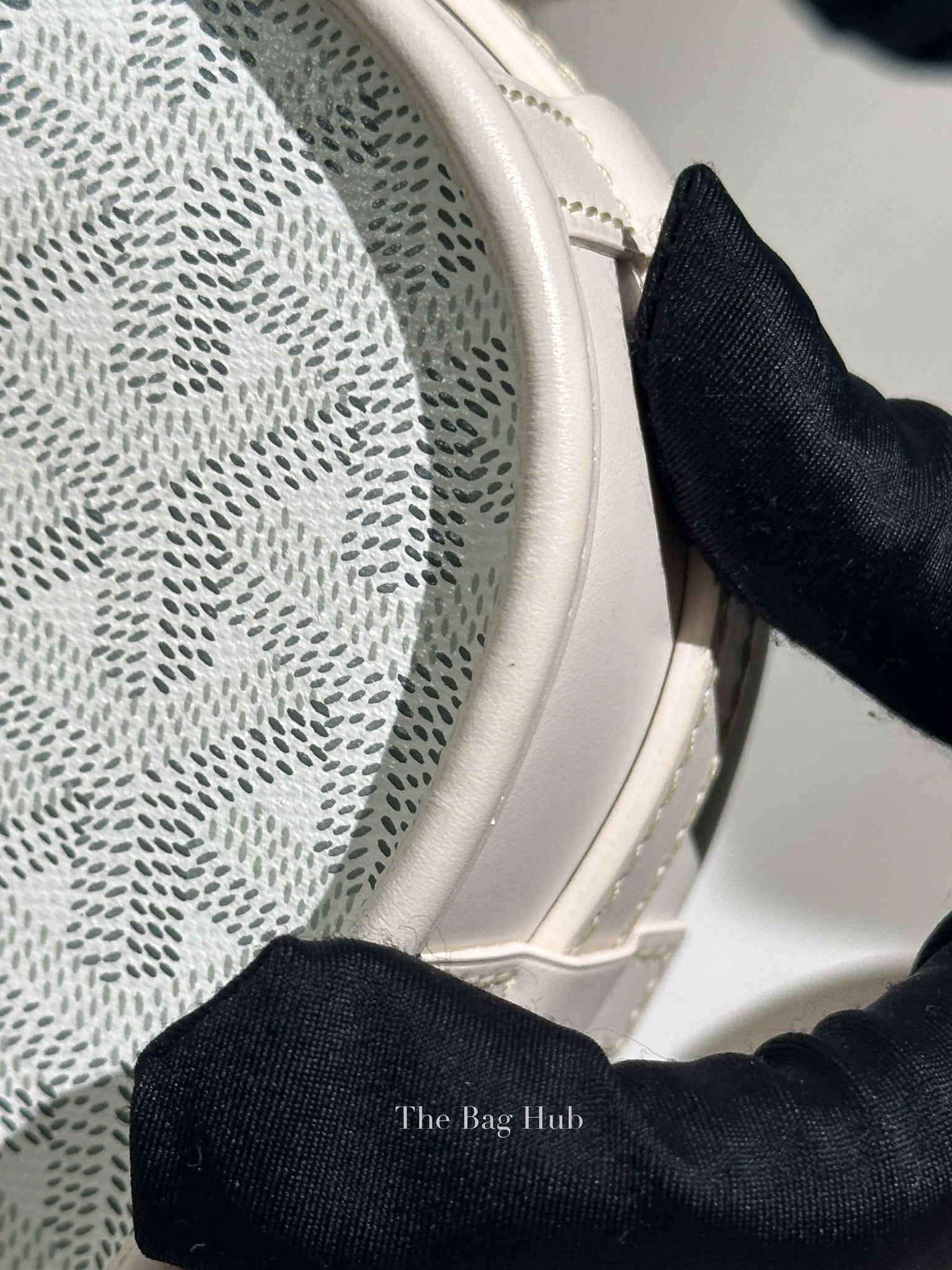 Goyard Blanc Goyardine Coated Canvas and Leather Belvedere PM Bag