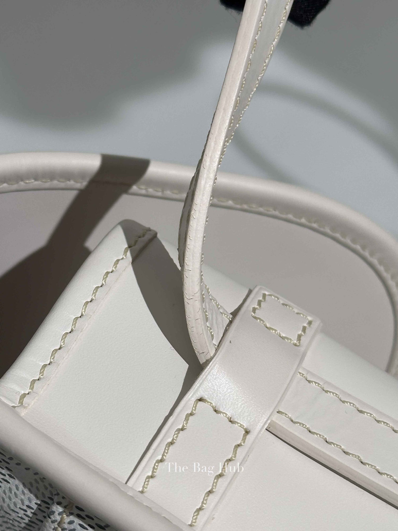 Goyard Blanc Goyardine Coated Canvas and Leather Belvedere PM Bag