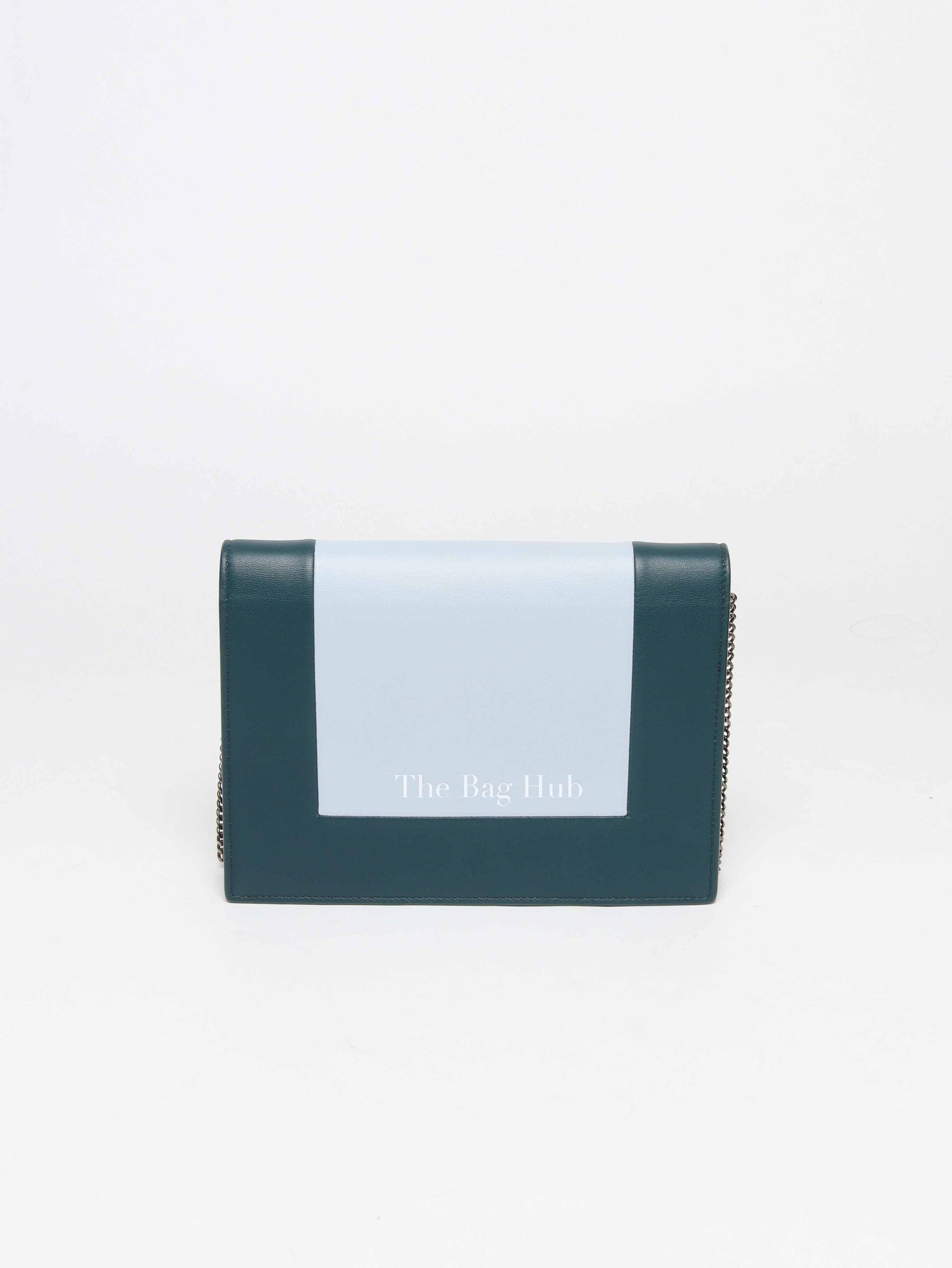 Celine Dark Green Smooth Lambskin Frame Evening Chain Clutch Bag
