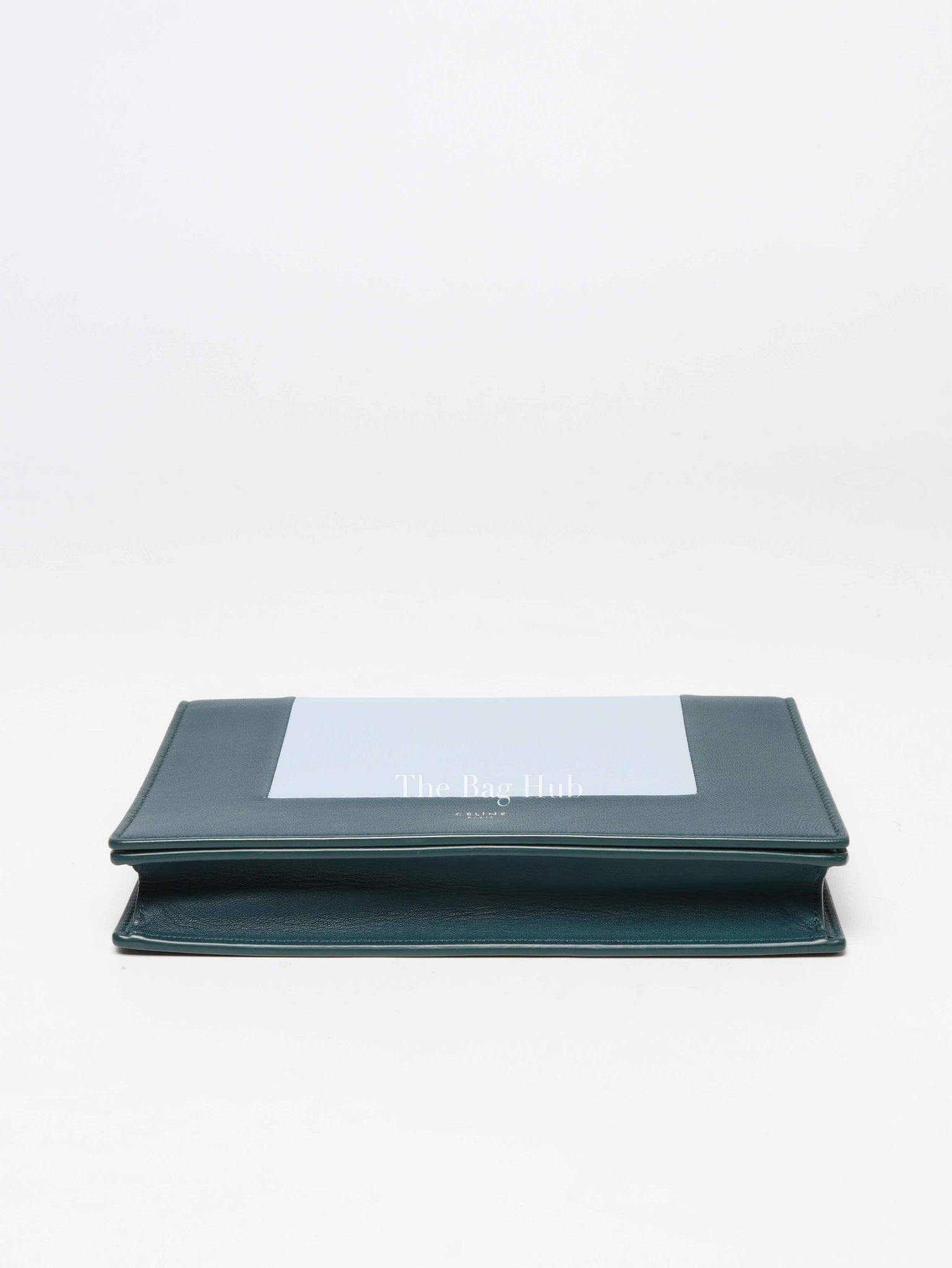Celine Dark Green Smooth Lambskin Frame Evening Chain Clutch Bag