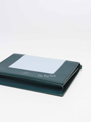 Celine Dark Green Smooth Lambskin Frame Evening Chain Clutch Bag