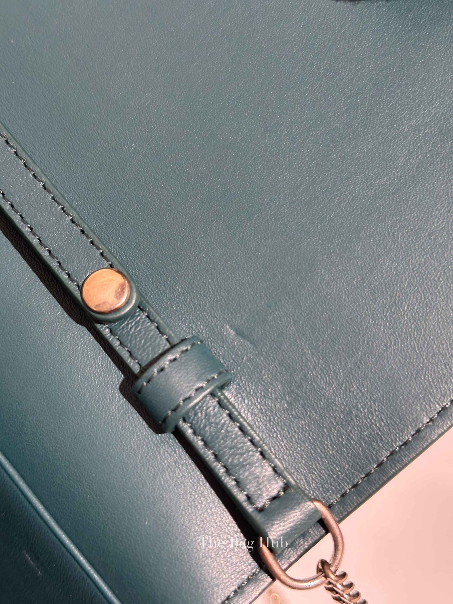 Celine Dark Green Smooth Lambskin Frame Evening Chain Clutch Bag