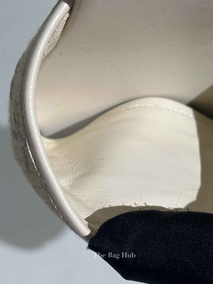 Louis Vuitton White Monogram Embossed Canvas Revival Flat Mules Size 39