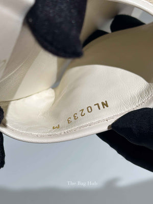 Louis Vuitton White Monogram Embossed Canvas Revival Flat Mules Size 39