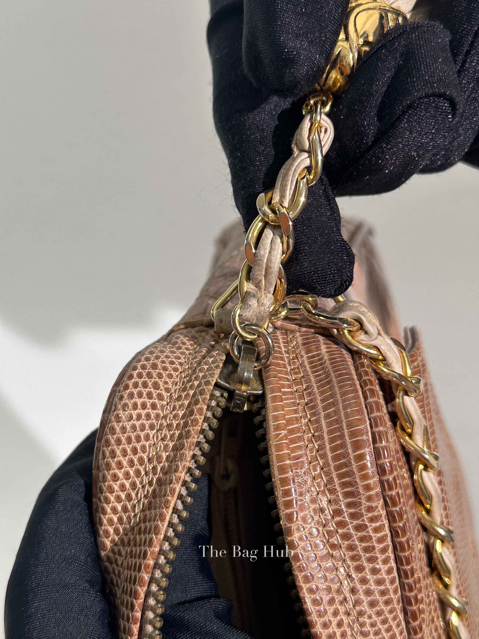 Chanel Vintage Front Pocket Camera Bag Quilted Lizard Small