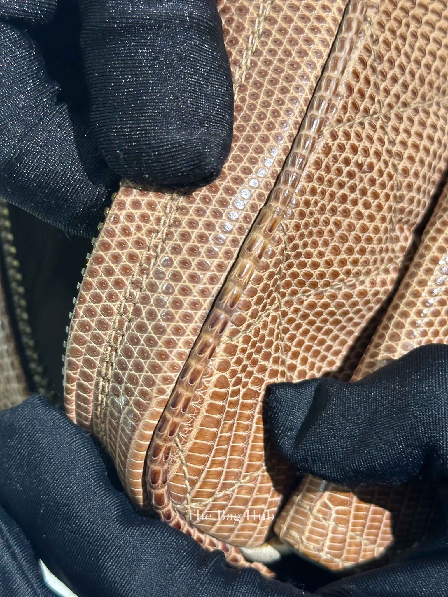 Chanel Vintage Front Pocket Camera Bag Quilted Lizard Small