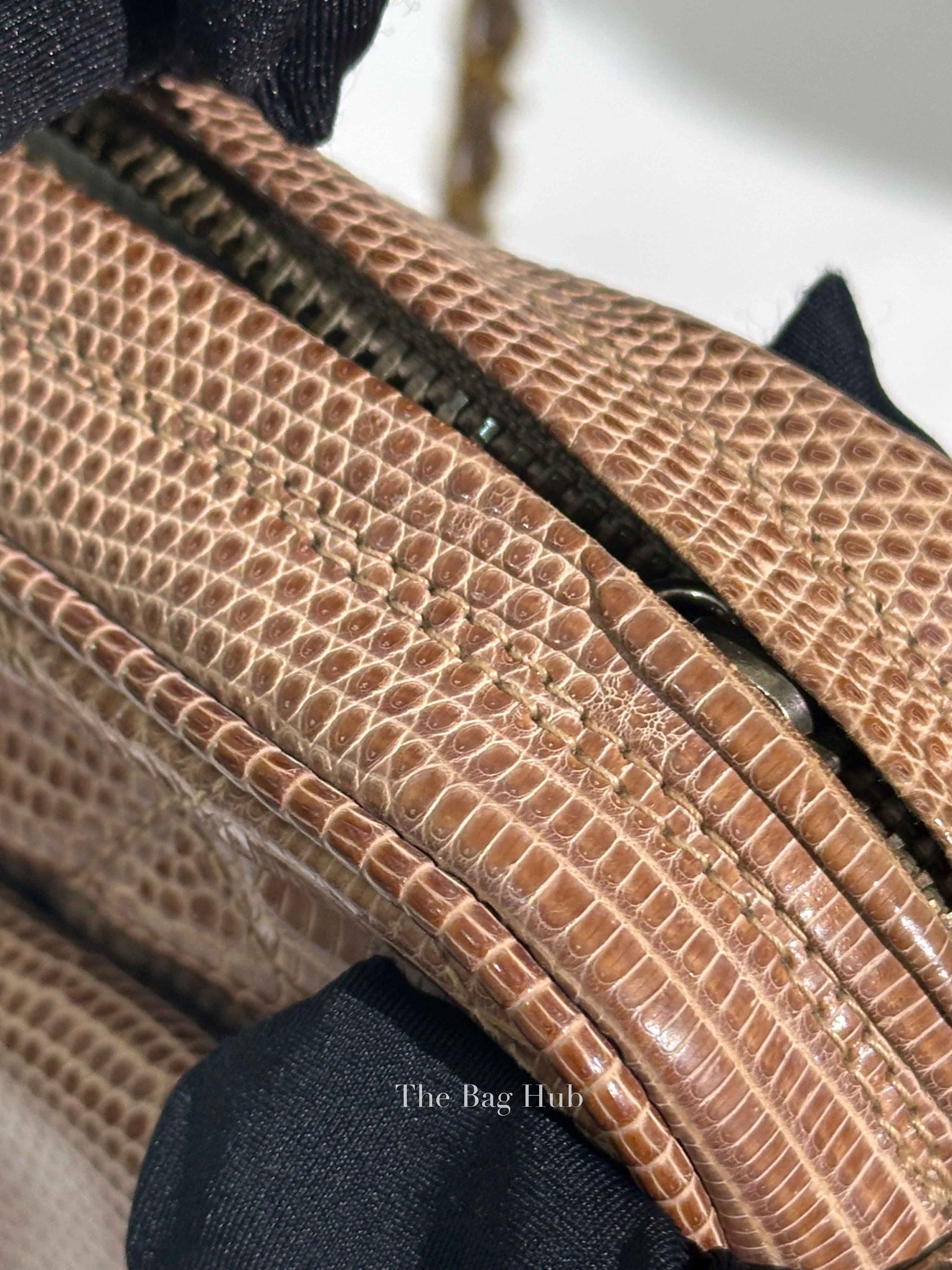 Chanel Vintage Front Pocket Camera Bag Quilted Lizard Small