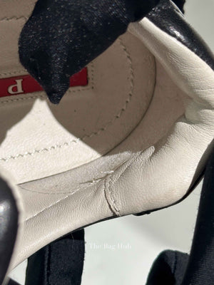 Prada Black Leather Low Top Sneakers Size 39.5